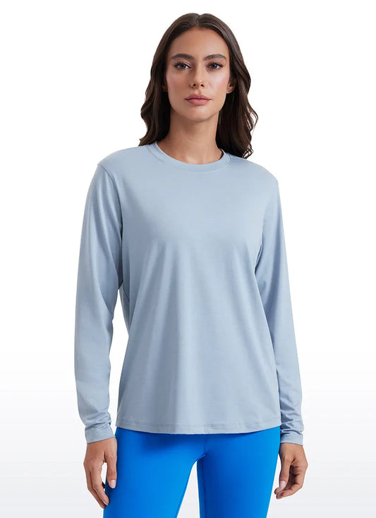 Workout Hip Length Crewneck Long Sleeve