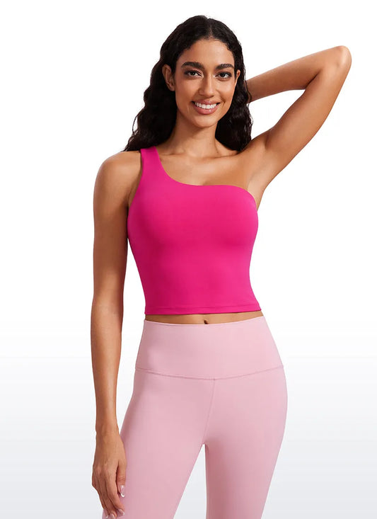 Butterluxe Built in Bra One Shoulder Tank