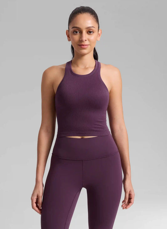 Seamless Ribbed Racerback Crop Tank