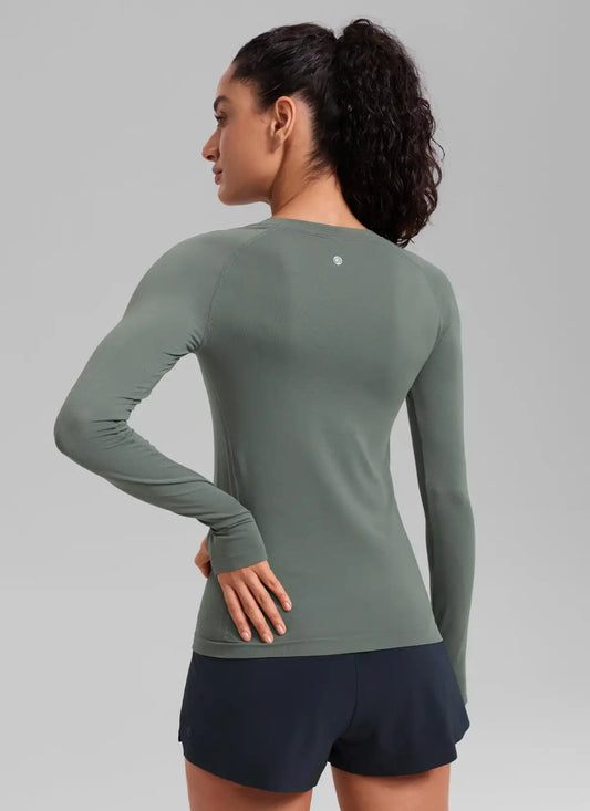 Seamless Slim Long Sleeve Hip Length