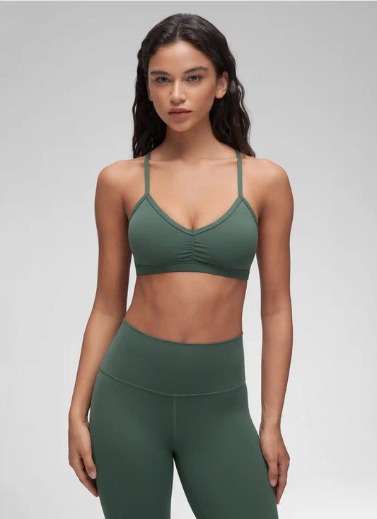 Butterluxe Sports Ruched V Neck Bra