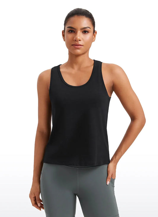 Pima Cotton Sleeveless  Scoop Neck Tank