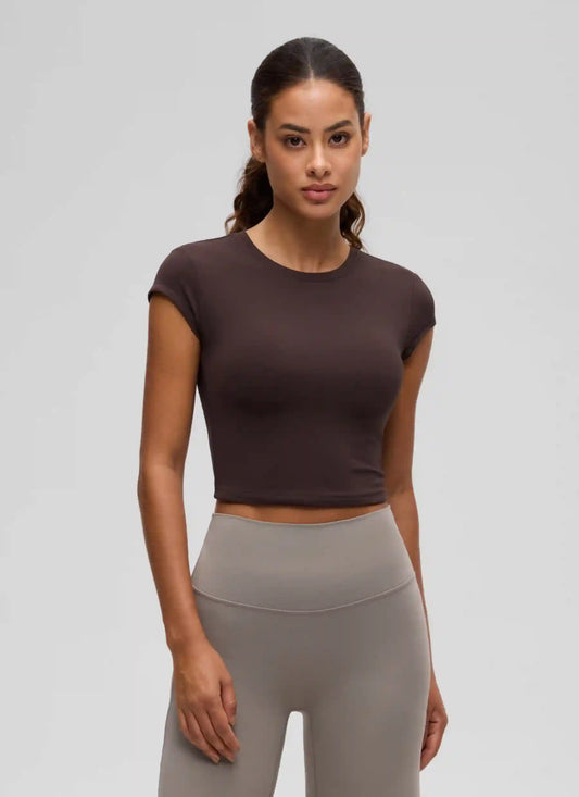 Softembrace Cropped Cap Sleeve Top