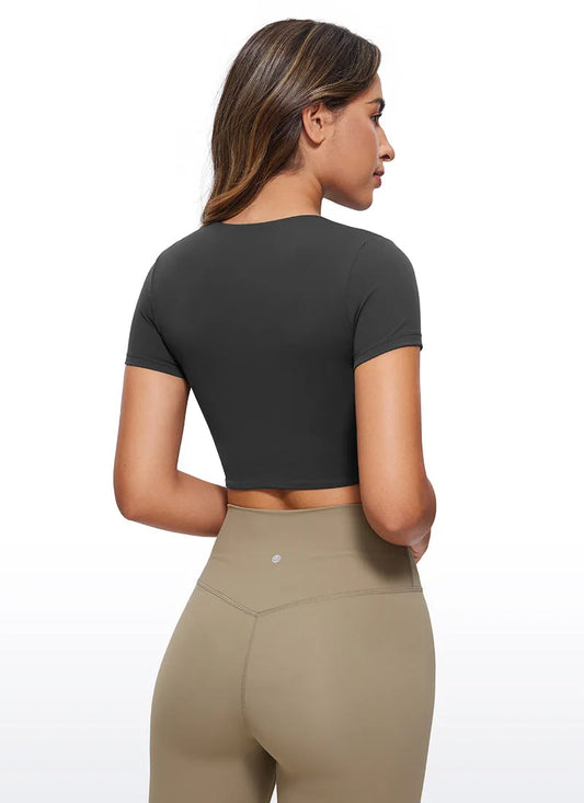 Butterluxe Double Lined Cropped Short Sleeve