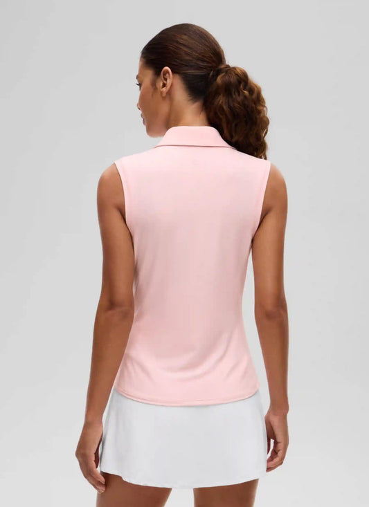 Hip Length Slim Fit Sleeveless Polo
