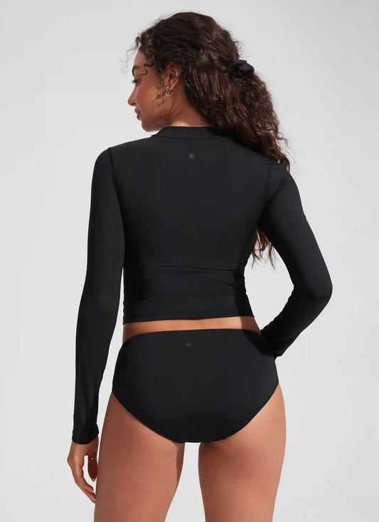 UPF 50+ Cropped Rashguard Swimsuit Top